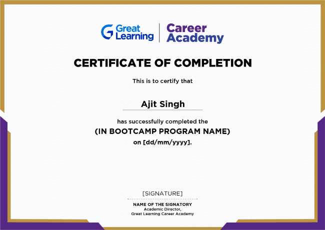 GL Academy Sample Certificate  Learning courses, Free online