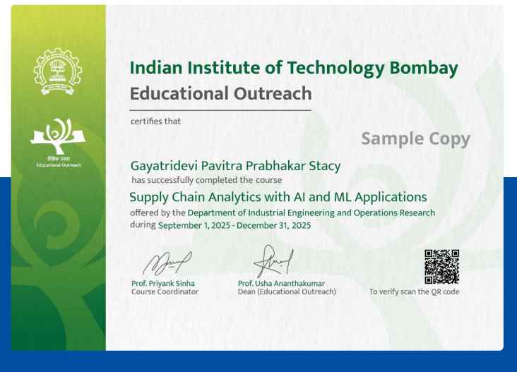 IIT-Bombay certificate