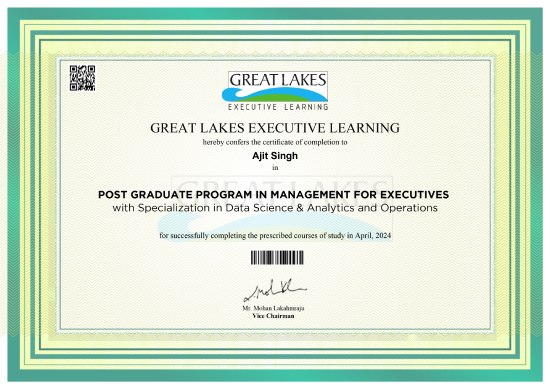 Great Lakes Certificate