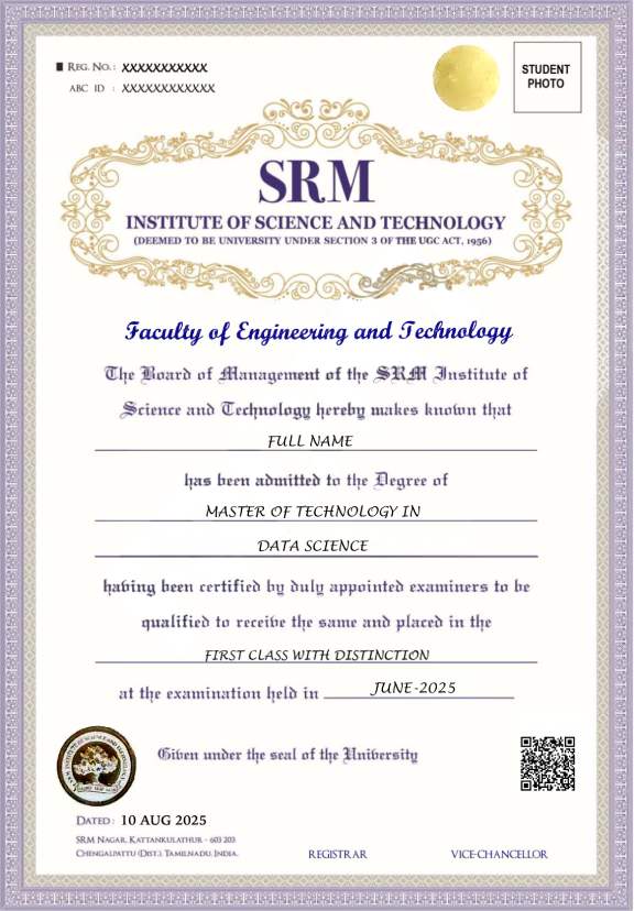 SRM Certificate