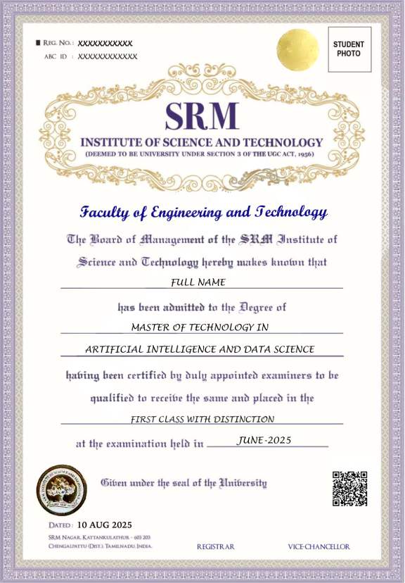 SRM Certificate