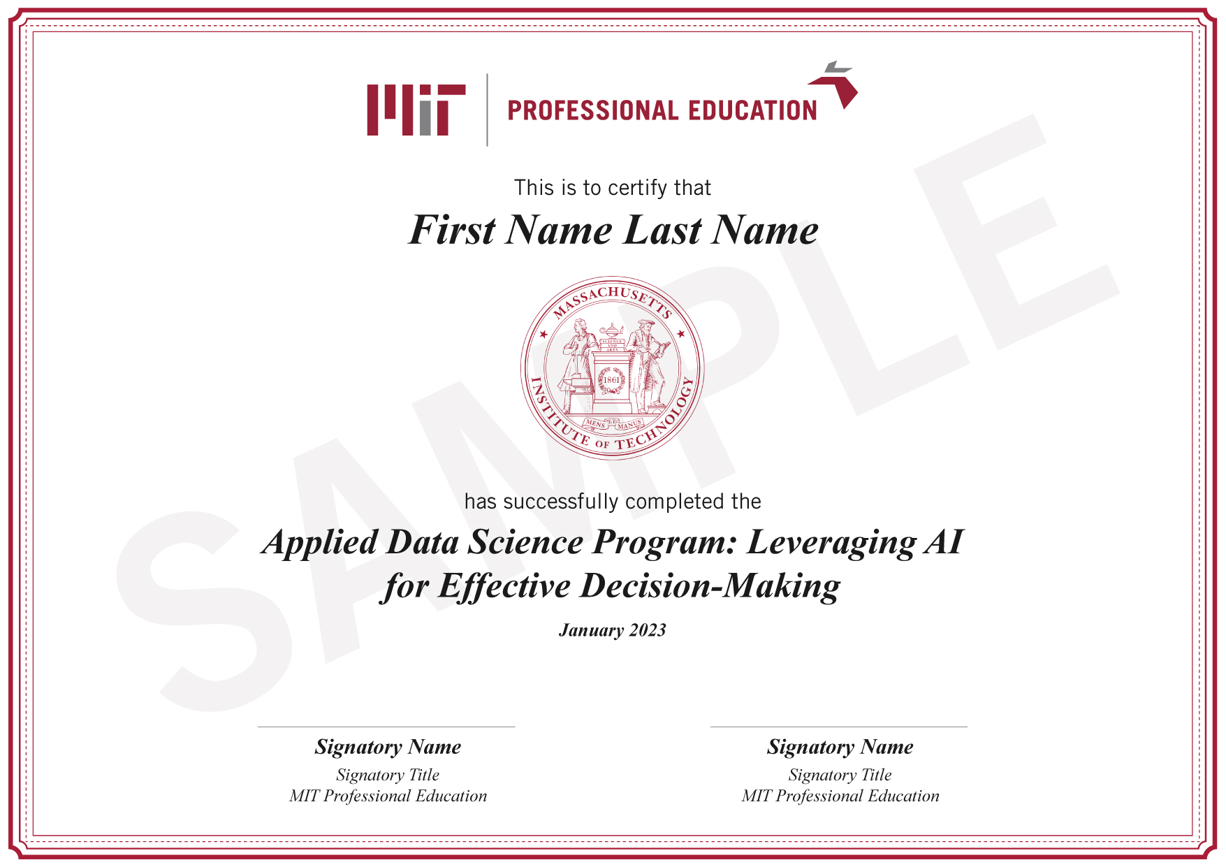 MIT bootcamp certificate