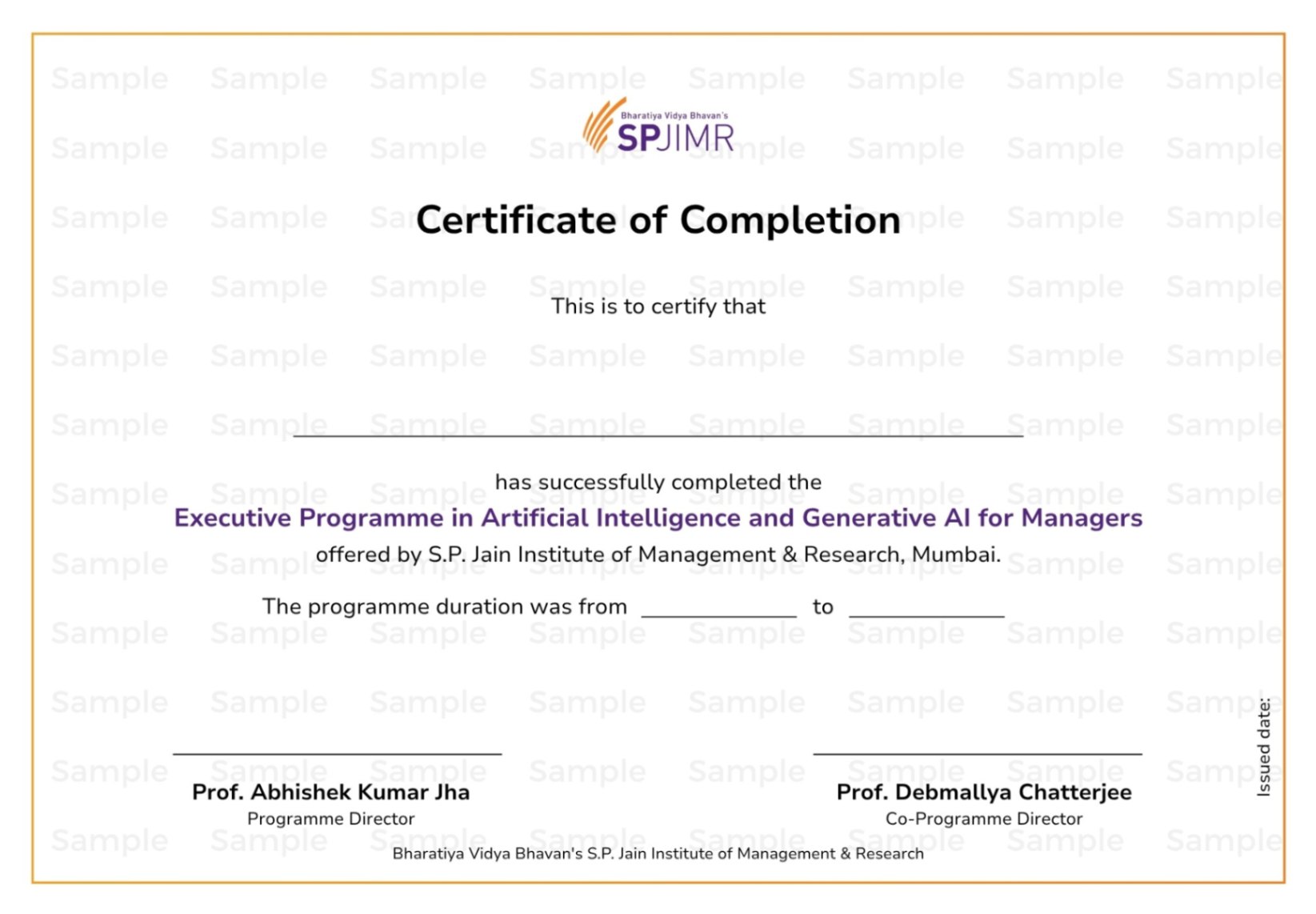 AI and Generative AI Executive Certificate Programme for Managers by SPJIMR