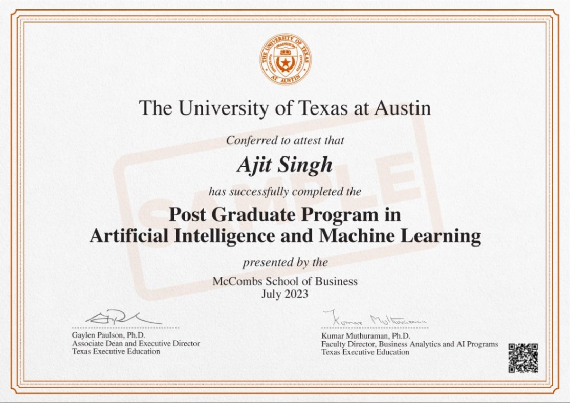 AI Course: PG in AI & Machine Learning Certificate Program Online by UT ...
