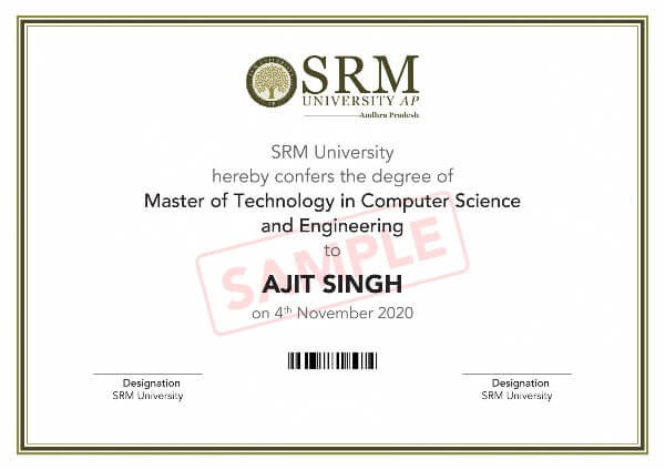 SRM University certificate